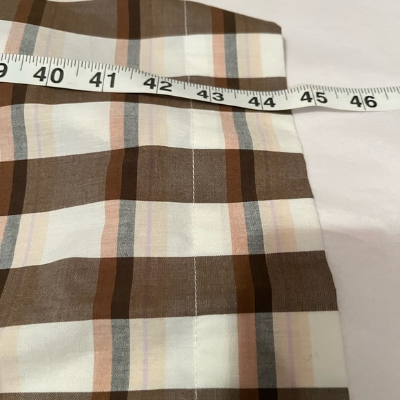 NWT Anthropologie size XL Strapless Brown & White Gingham Belted Midi Dress - Picture 11 of 12